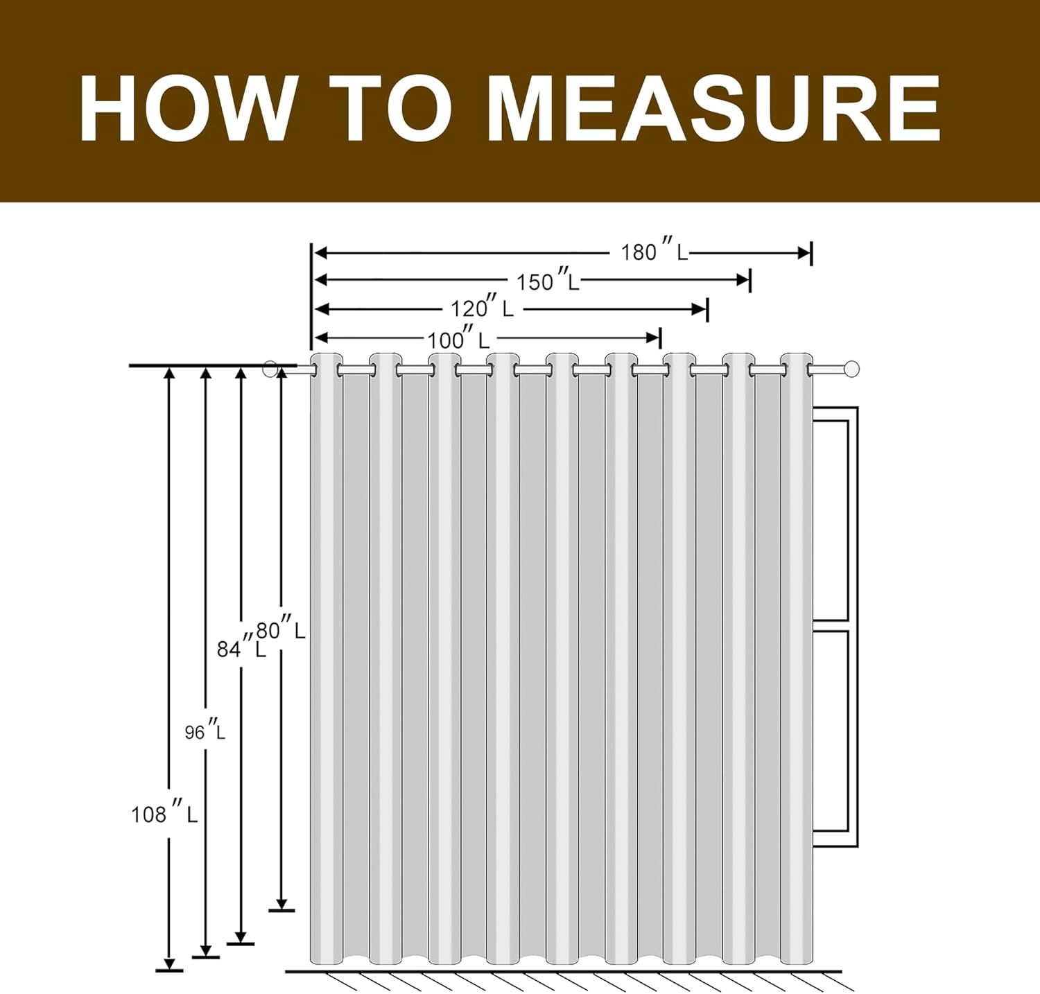Hiasan Room Divider Blackout Curtains 100x84 Inches Dark Grey Grommet Panel