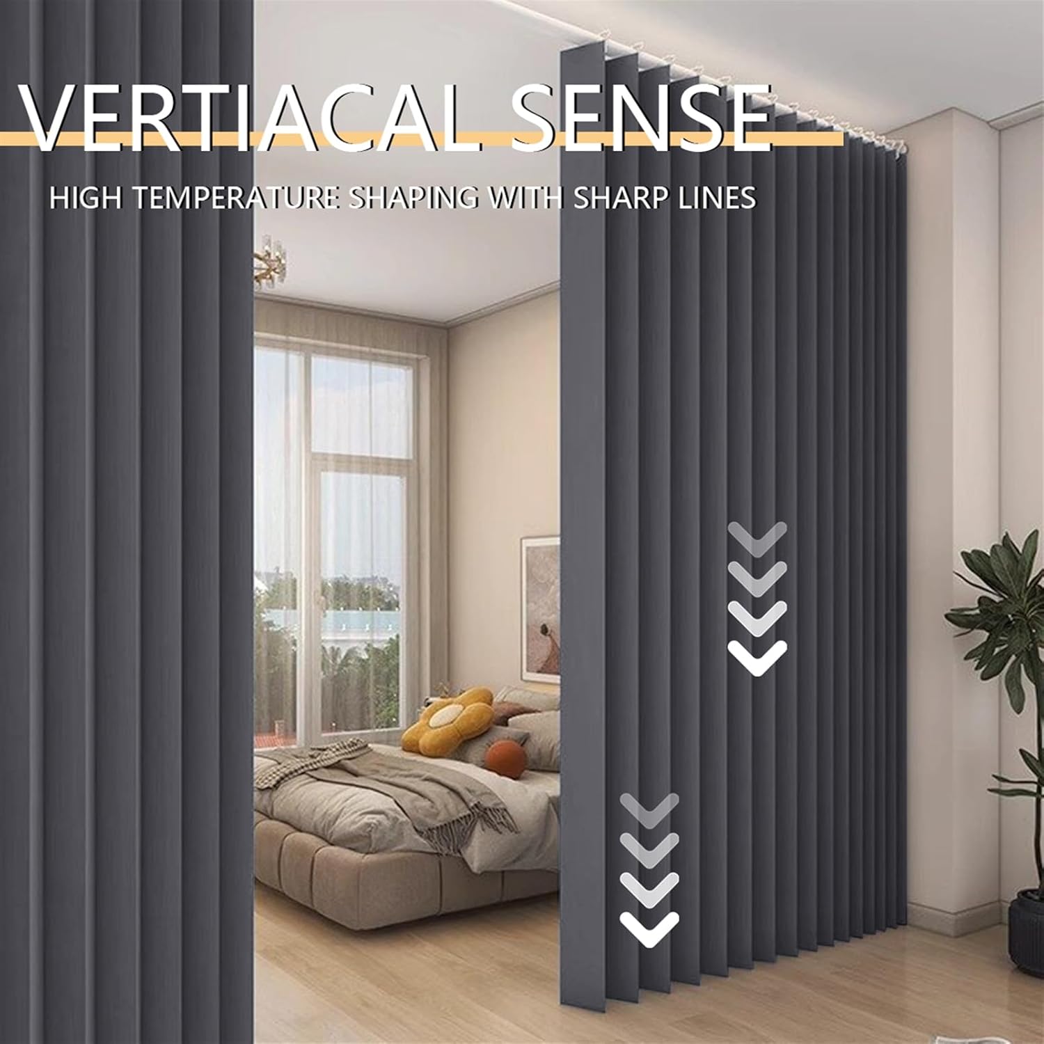 SK Studio Blackout Door Curtain Panel Dark Grey 95W x 100L