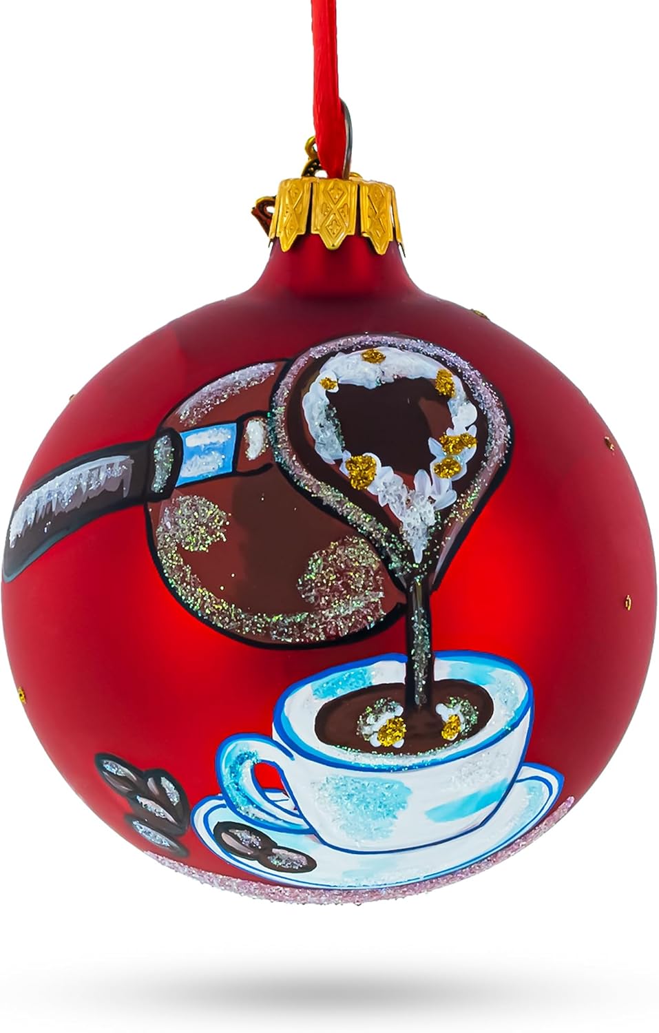 Coffee Lover Glass Ball Christmas Ornament 325 Inches