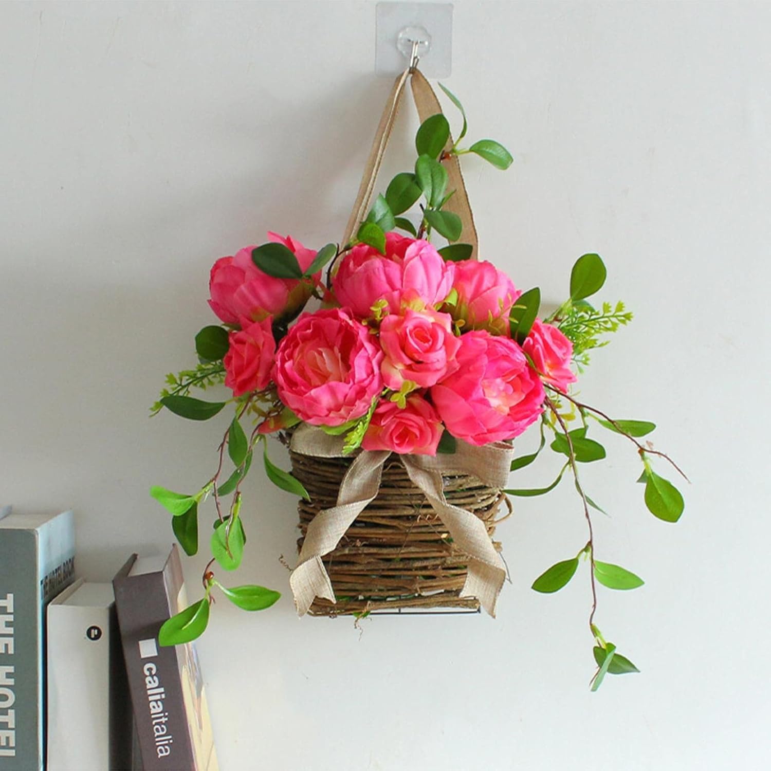Purple Lavender Artificial Flower Wreath Hanger for Front Door