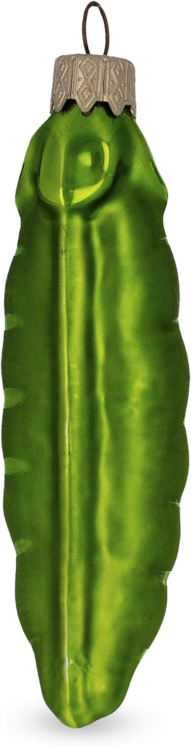 Green Peas Glass Christmas Ornament 1