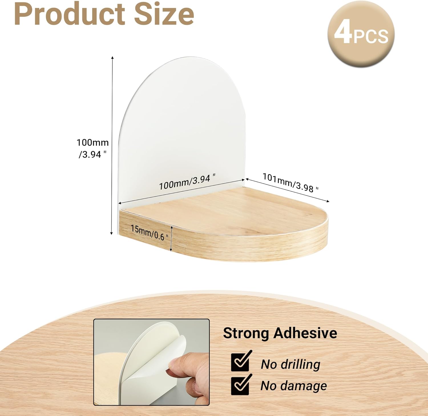 SAYAYO 4Pcs Floating Shelves for Wall Storage