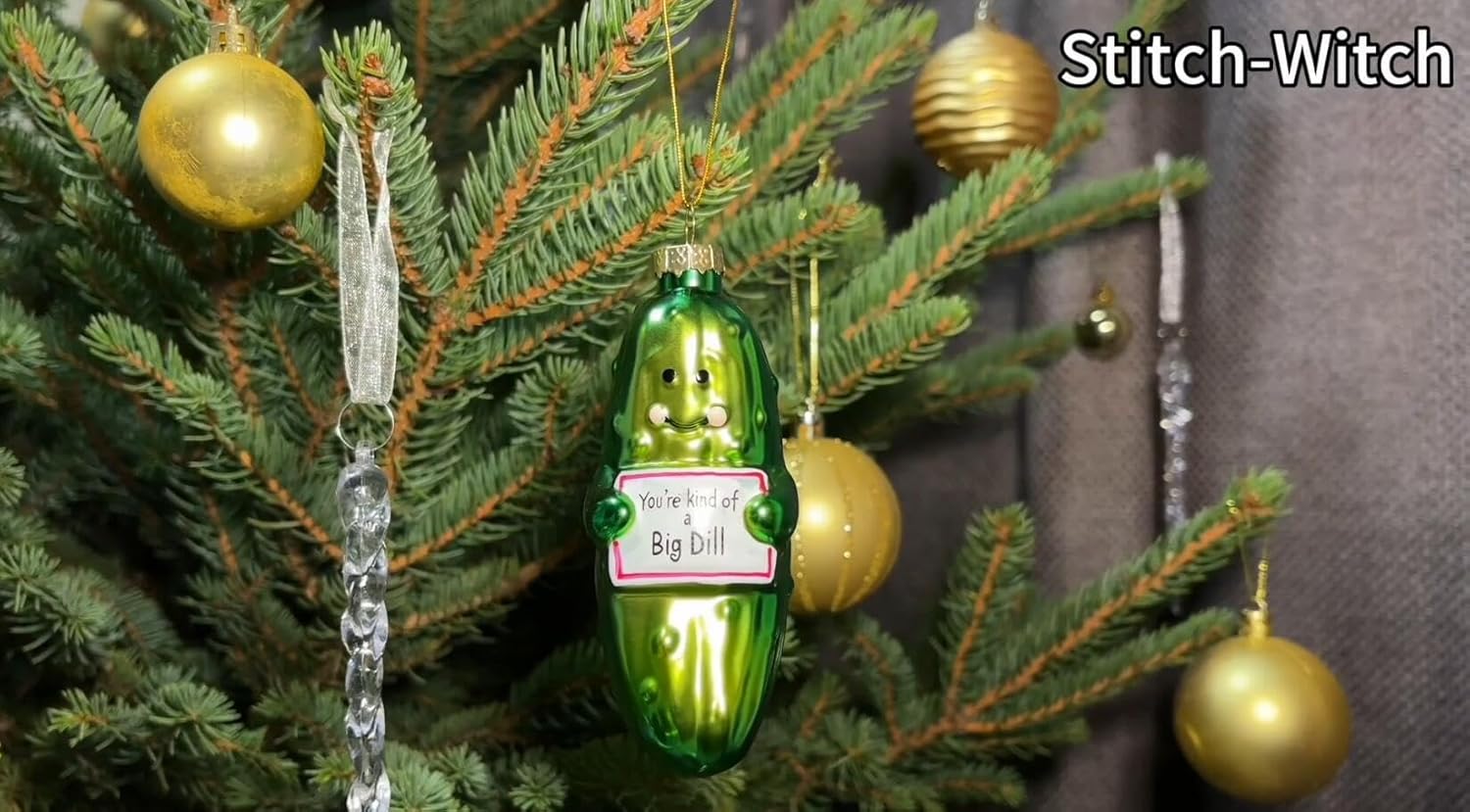 Funny Handblown Glass Pickle Ornament - Youre Kind of a Big Dill