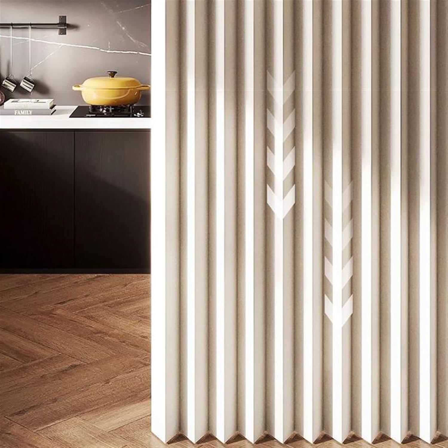 Blackout Accordion Door Curtain with Magnetic Buckles