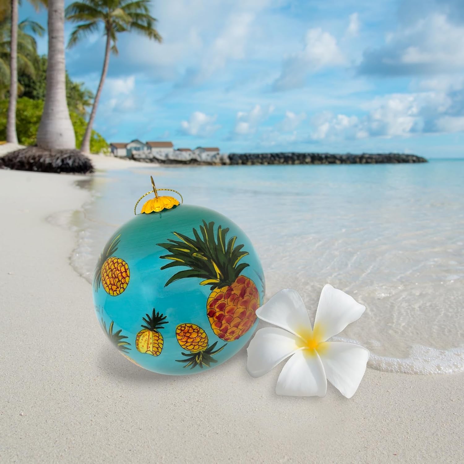 Sweet Pineapple Moments Hawaiian Christmas Ornament 3 inch 1