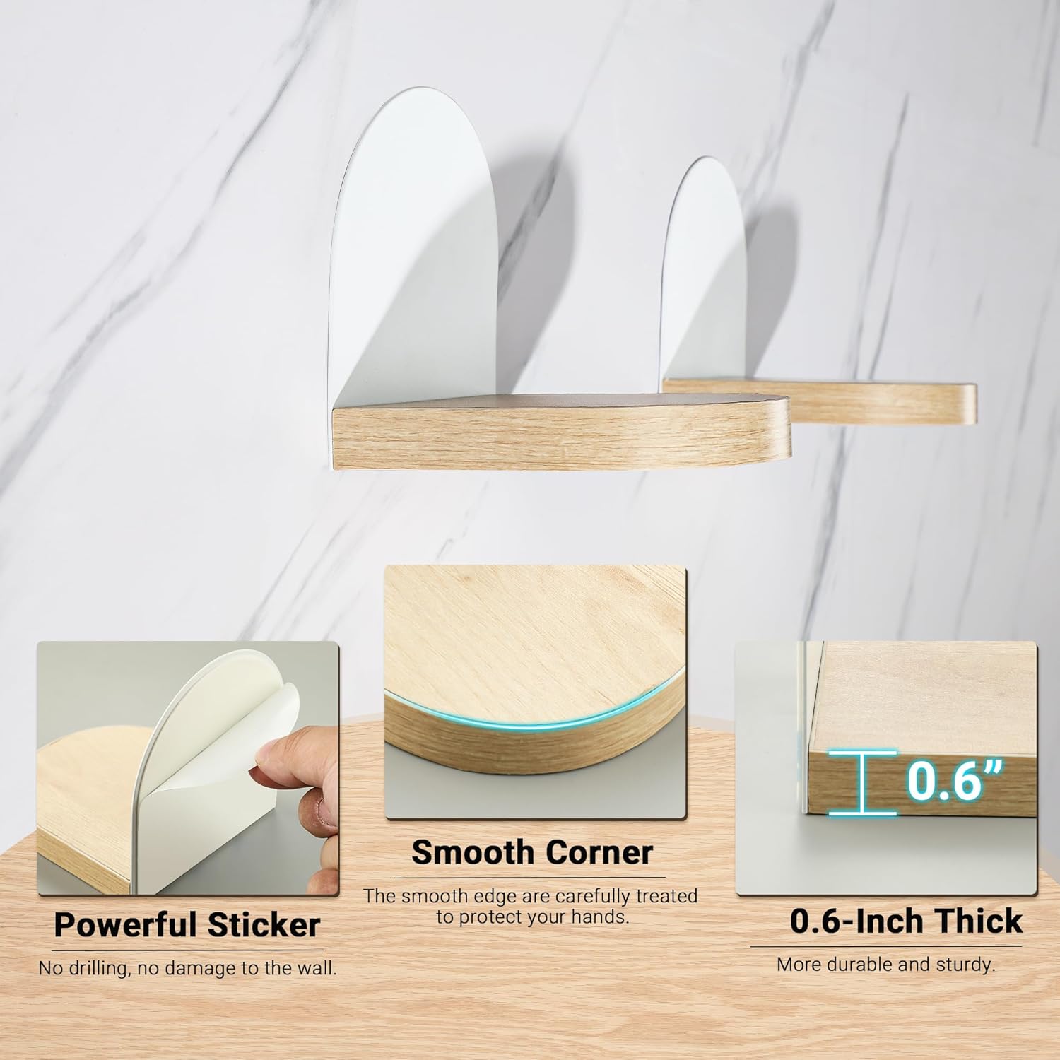 SAYAYO 4Pcs Floating Shelves for Wall Storage