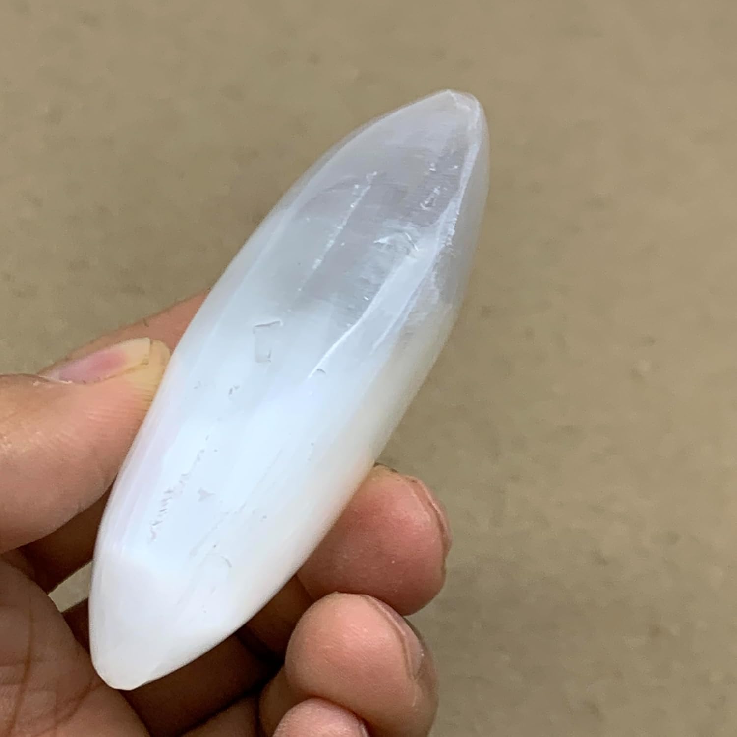 88g Natural Selenite Palm-Stone Crystal Pillow Shape