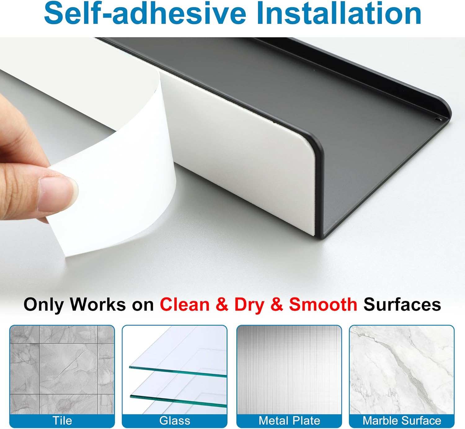 SAYAYO Black Floating Shelves 2pcs Wall Storage