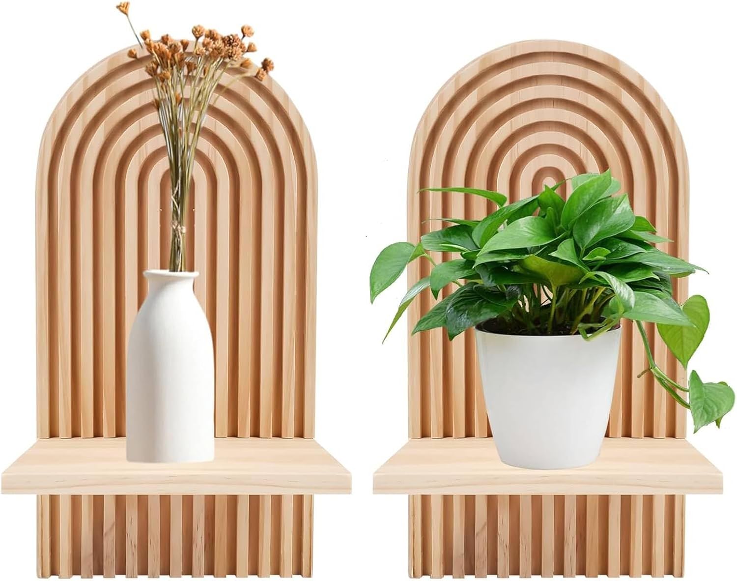 2 Pcs Boho Rainbow Floating Wall Shelves
