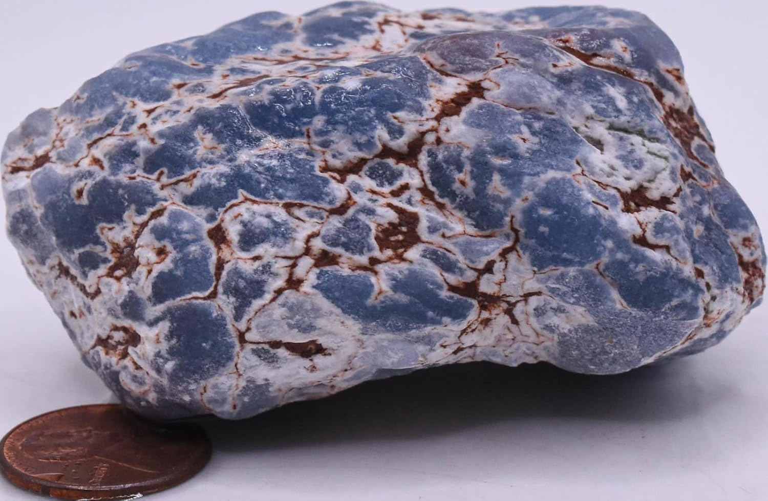 275 Inch Blue Angelite Rough Natural Gemstone for Carving