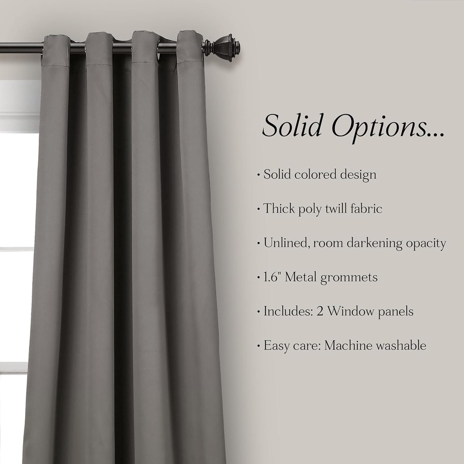 Lush Decor Insulated Grommet Blackout Curtain Panels Set