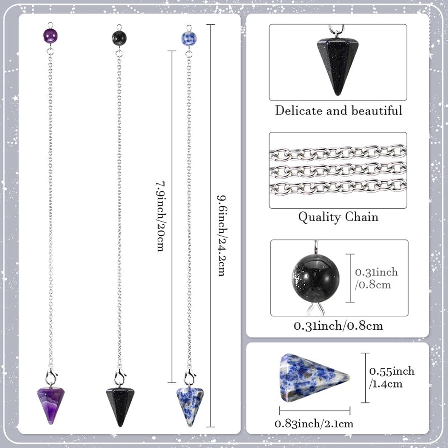 Qunclay 10 Inch Crystal Shelf Display with 3 Stones