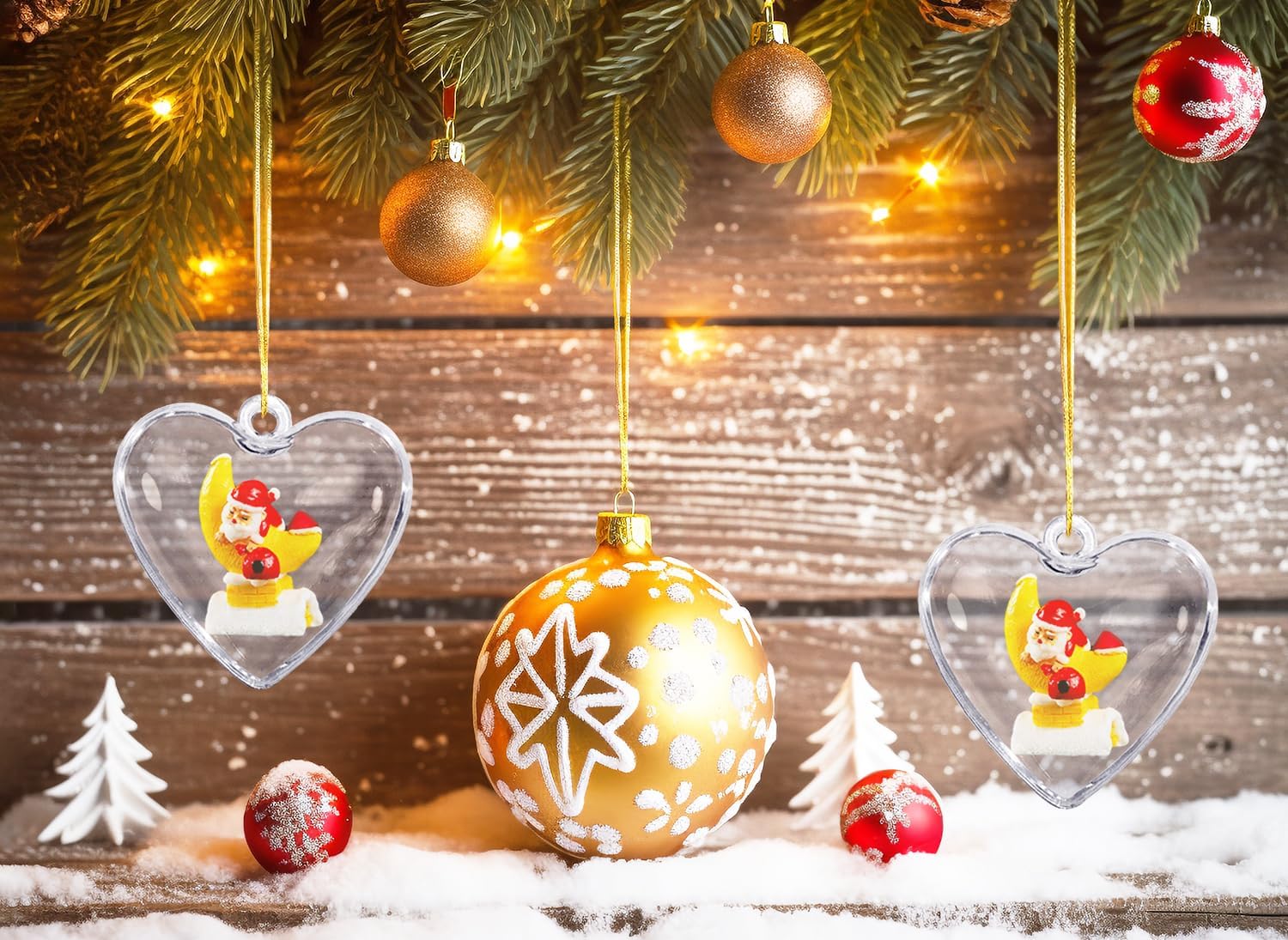 Clear Fillable Ornament Balls 20Pcs Transparent Plastic Christmas Decor