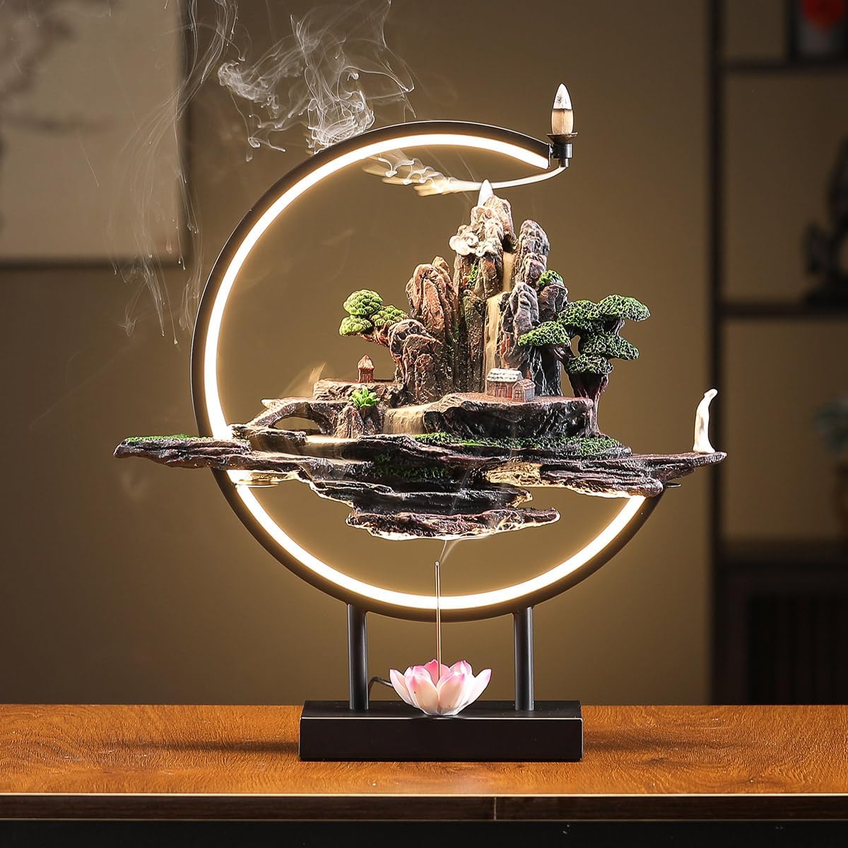 TXYXT Backflow Incense Burner with LED Light Ring