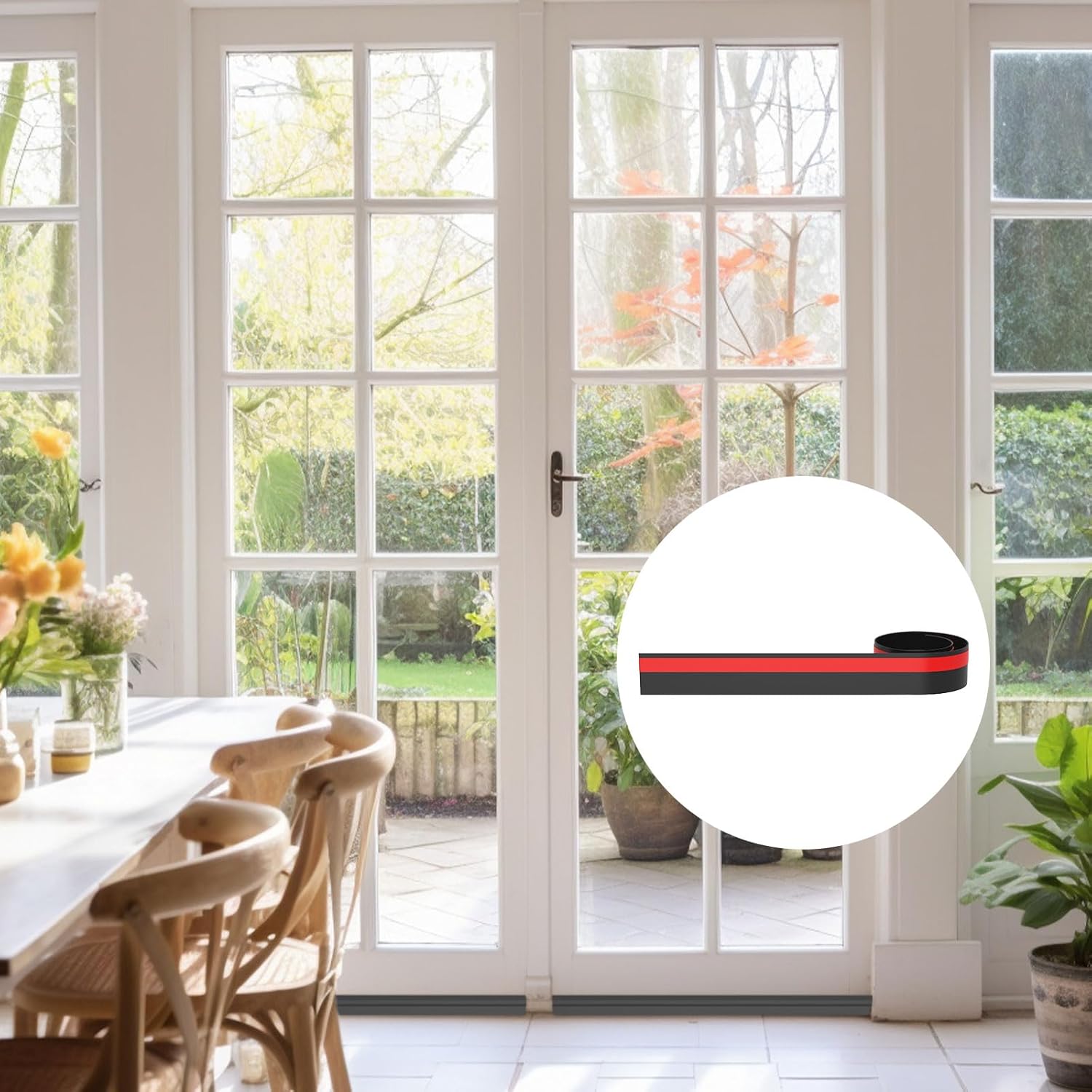 118 Inch Door Draft Stopper with Adhesive Backing