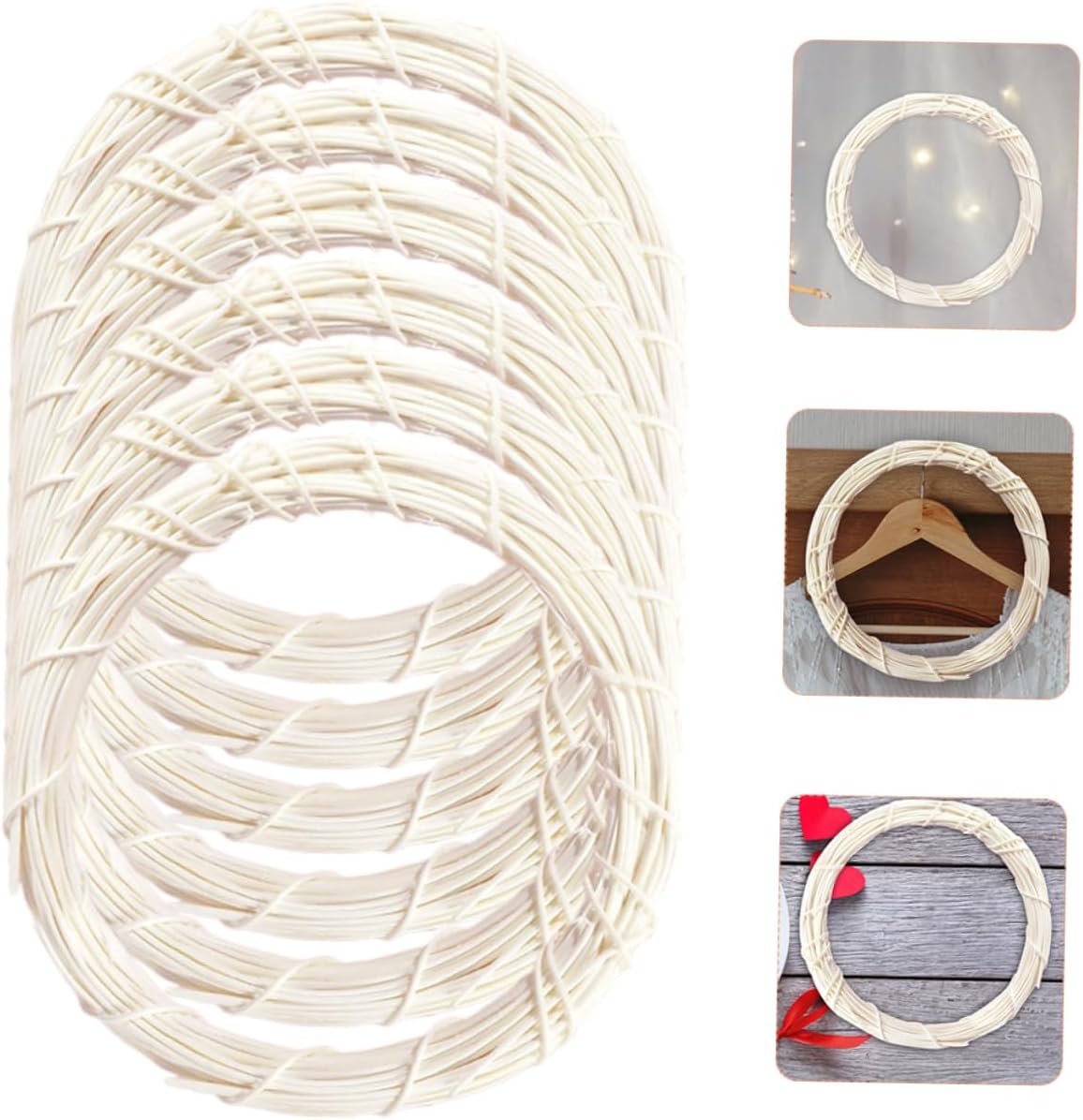 6pcs DIY Rattan Wreath Ring Decor for Wall