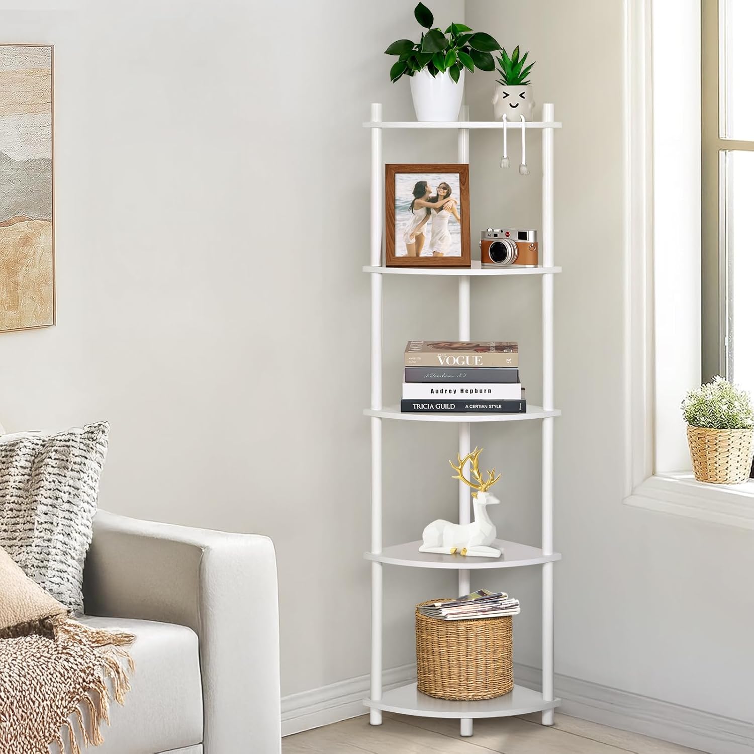 YGYQZ 5 Tier Tall Display Bookshelf Stand