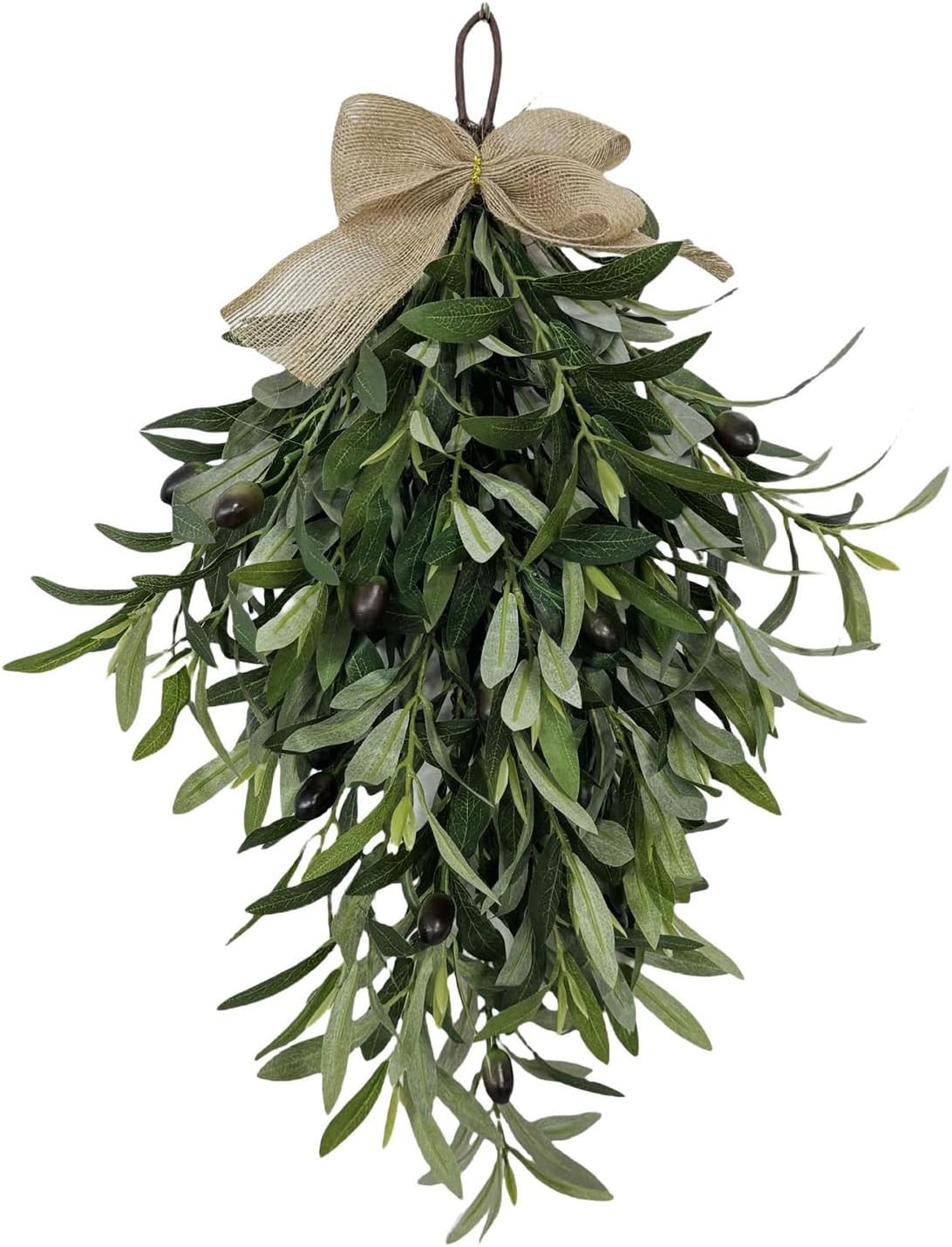 236 Inch Artificial Olive Teardrop Wreath for Home Decor