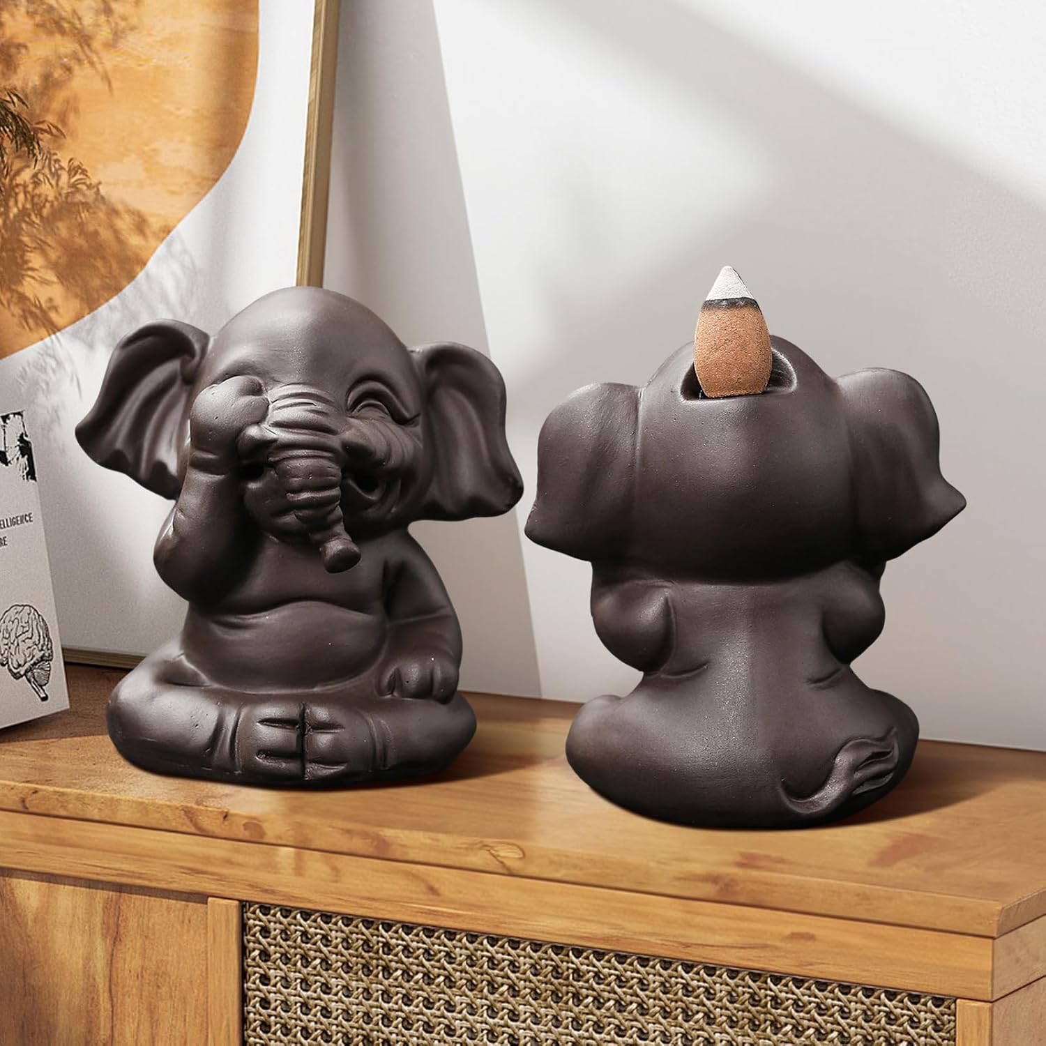 Comeon Backflow Incense Burner Set with Mat and Tweezers
