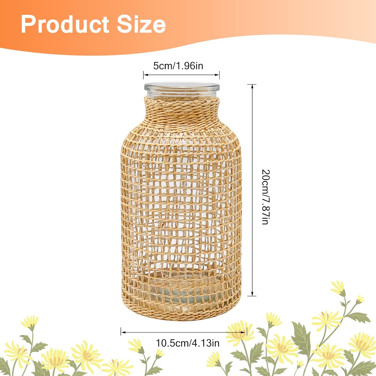 MDEOOSKY Boho Woven Glass Vase 787 Inch