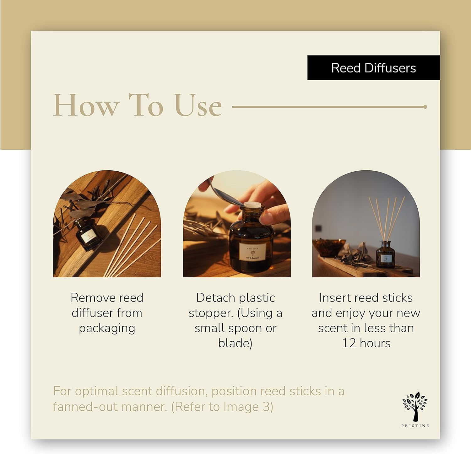 PRISTINE Himalayan Tea Reed Diffuser Oil Set