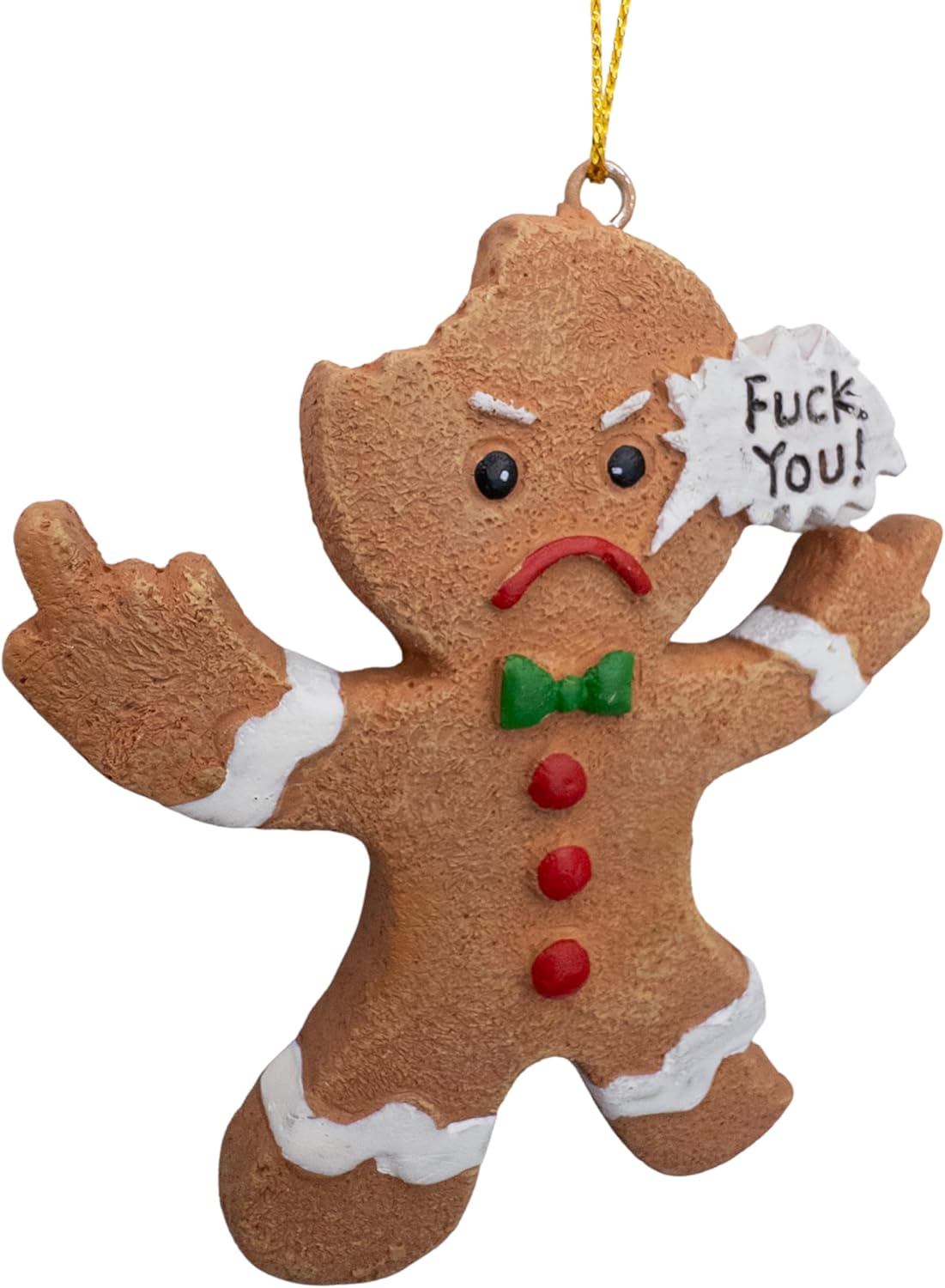 Mad Gingerbread Man Middle Finger Christmas Ornament