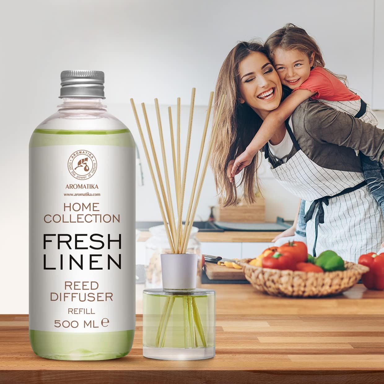 AROMATIKA Fresh Linen Reed Diffuser Refill 170 Fl Oz