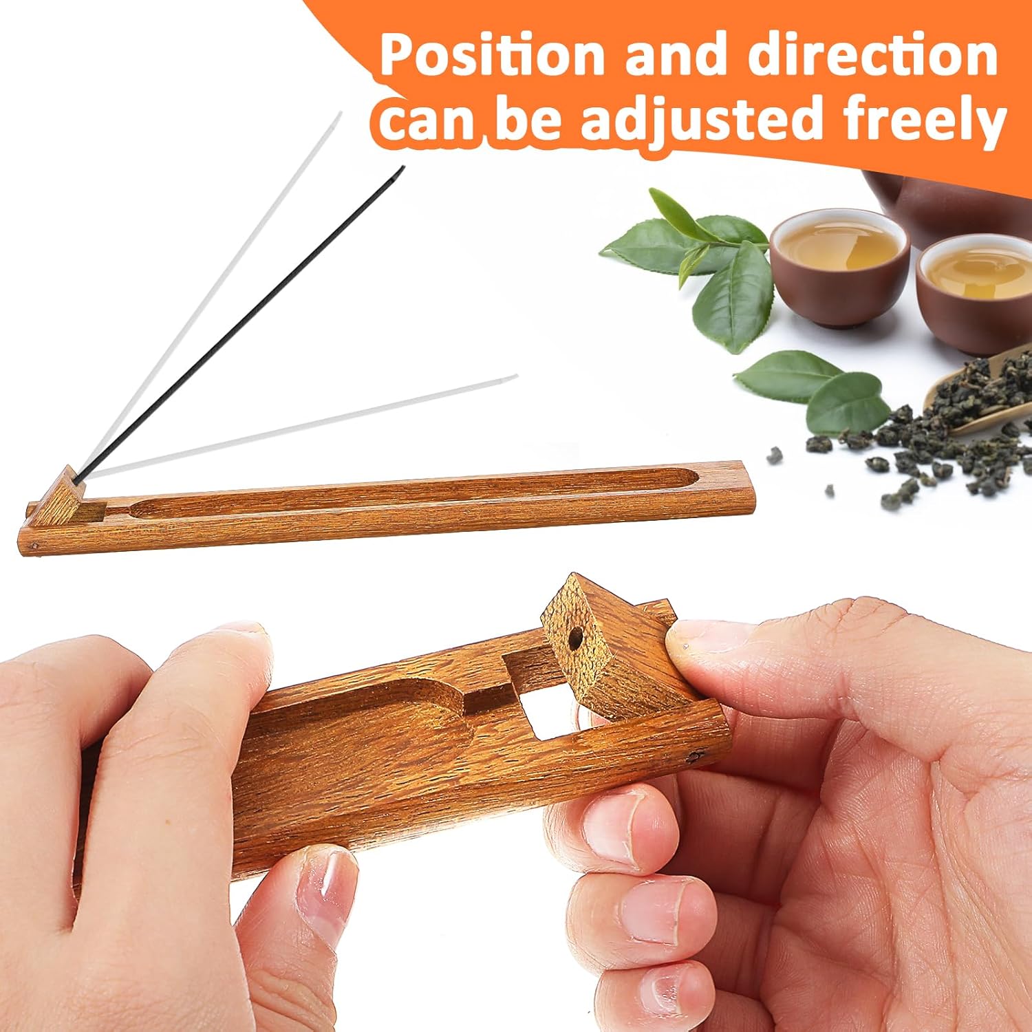 3 Pcs Wooden Adjustable Incense Stick Holder