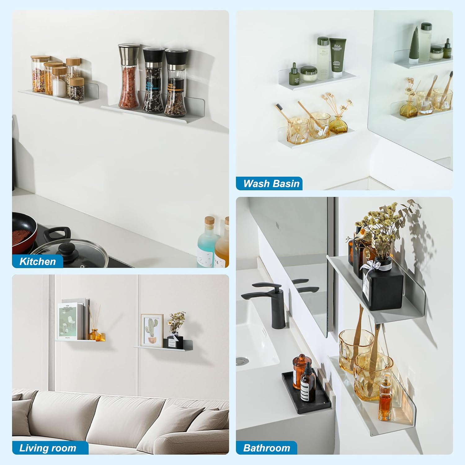 SAYAYO White Floating Shelves Wall Storage 2pcs