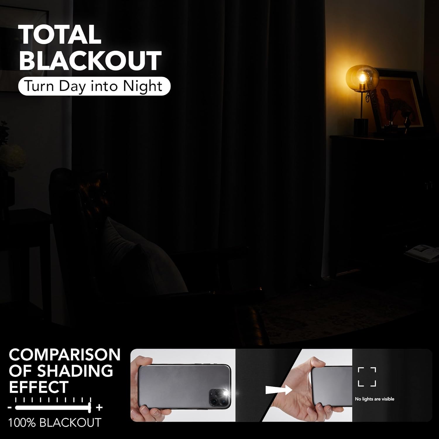 Deconovo Total Blackout Curtains with Double Layer 1 Panel