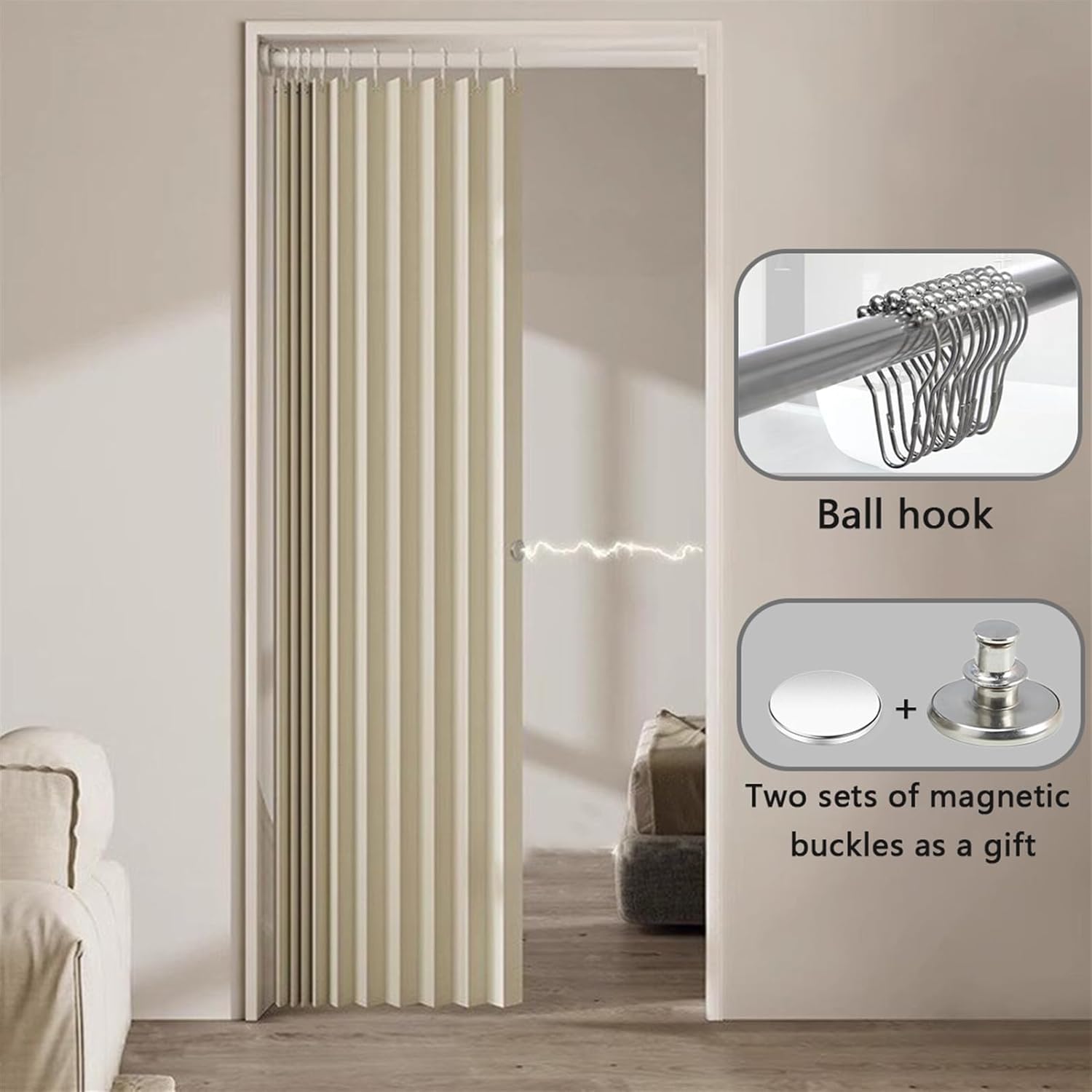 SK Studio Blackout Door Curtain Panel Dark Grey 95W x 100L