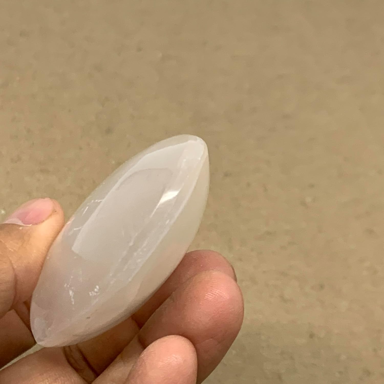88g Natural Selenite Palm-Stone Crystal Pillow Shape