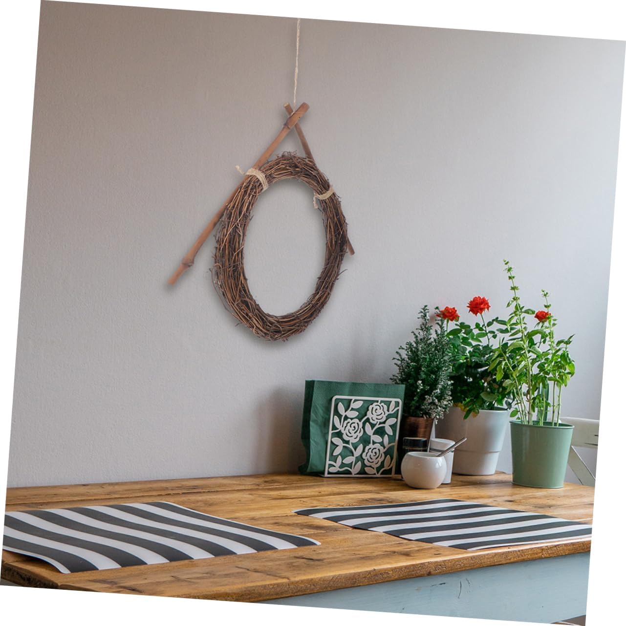 2pcs Rattan Wreath Frames for Crafts and Seasonal Displays