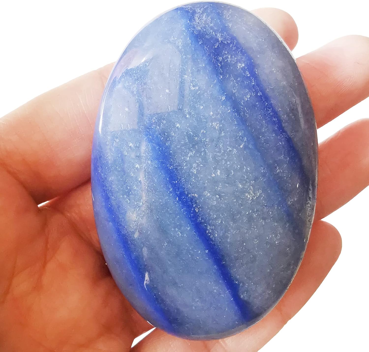 Loveliome Natural Blue Aventurine Oval Worry Stones