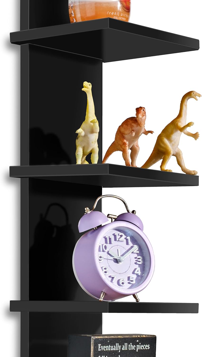 Sorbus 5 Tier Wall Shelf with Hooks 2 Pack