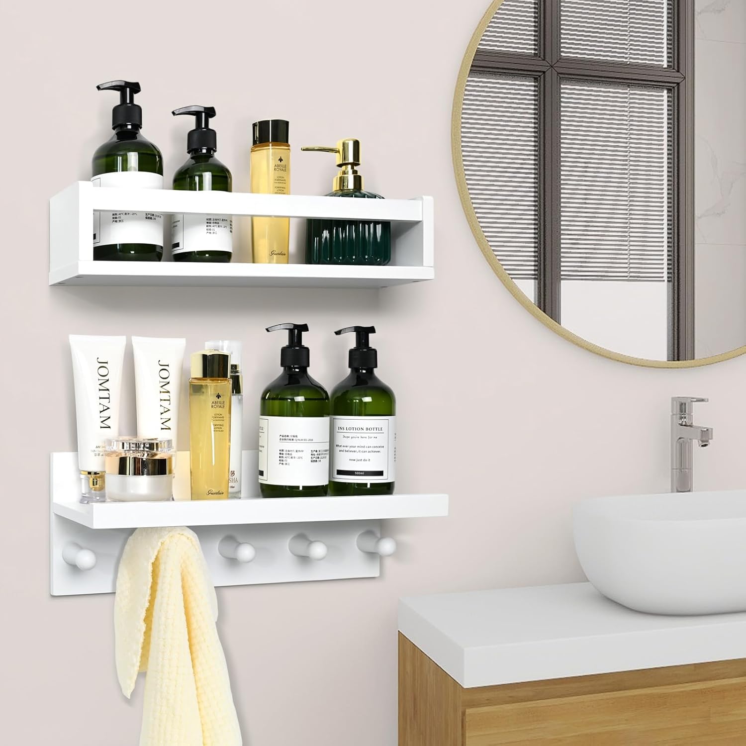 Ollieroo Set of Four Floating Book Shelves for Wall