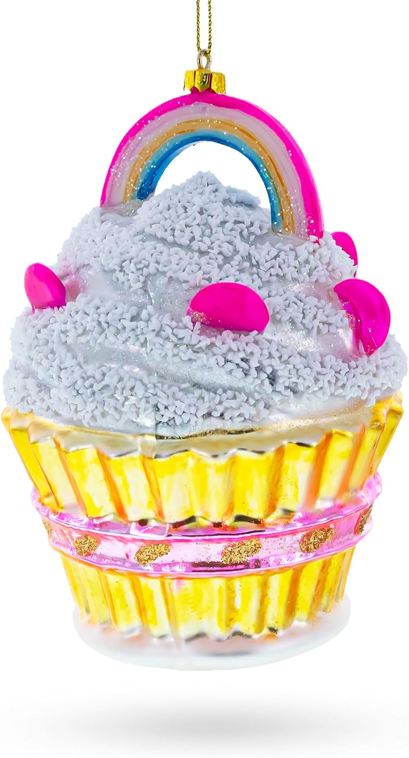 Delightful Sprinkled Cupcake Christmas Ornament