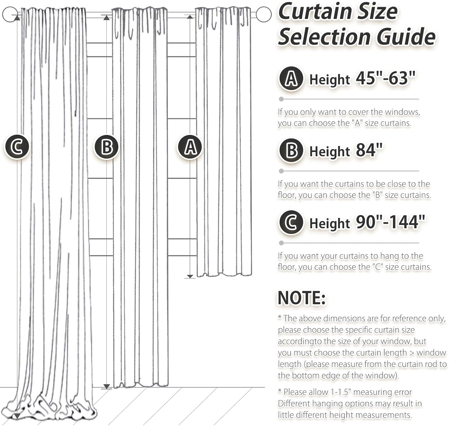 Pangsinn Full Blackout Grey Curtains 52x84 Inches for Bedroom and Living Room