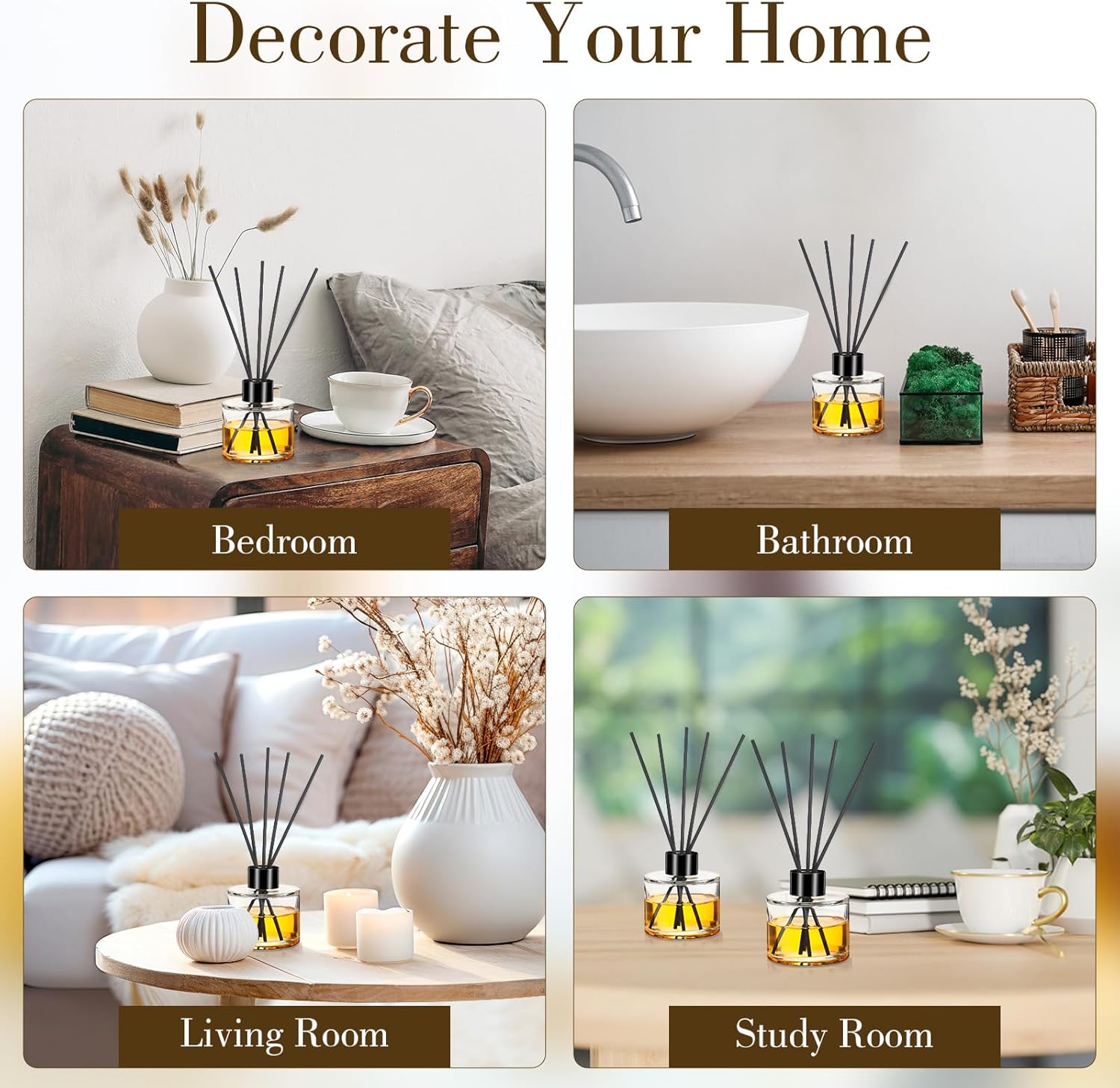 Chunful 2 Pack Refillable Reed Diffuser Bottles