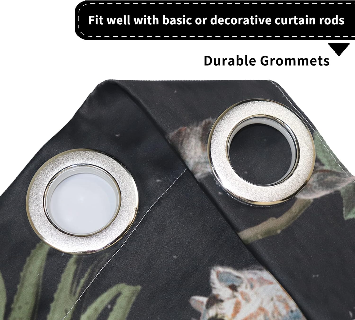 Yeele Animal Curtains Jungle Wildlife 3D Print Grommet Panels
