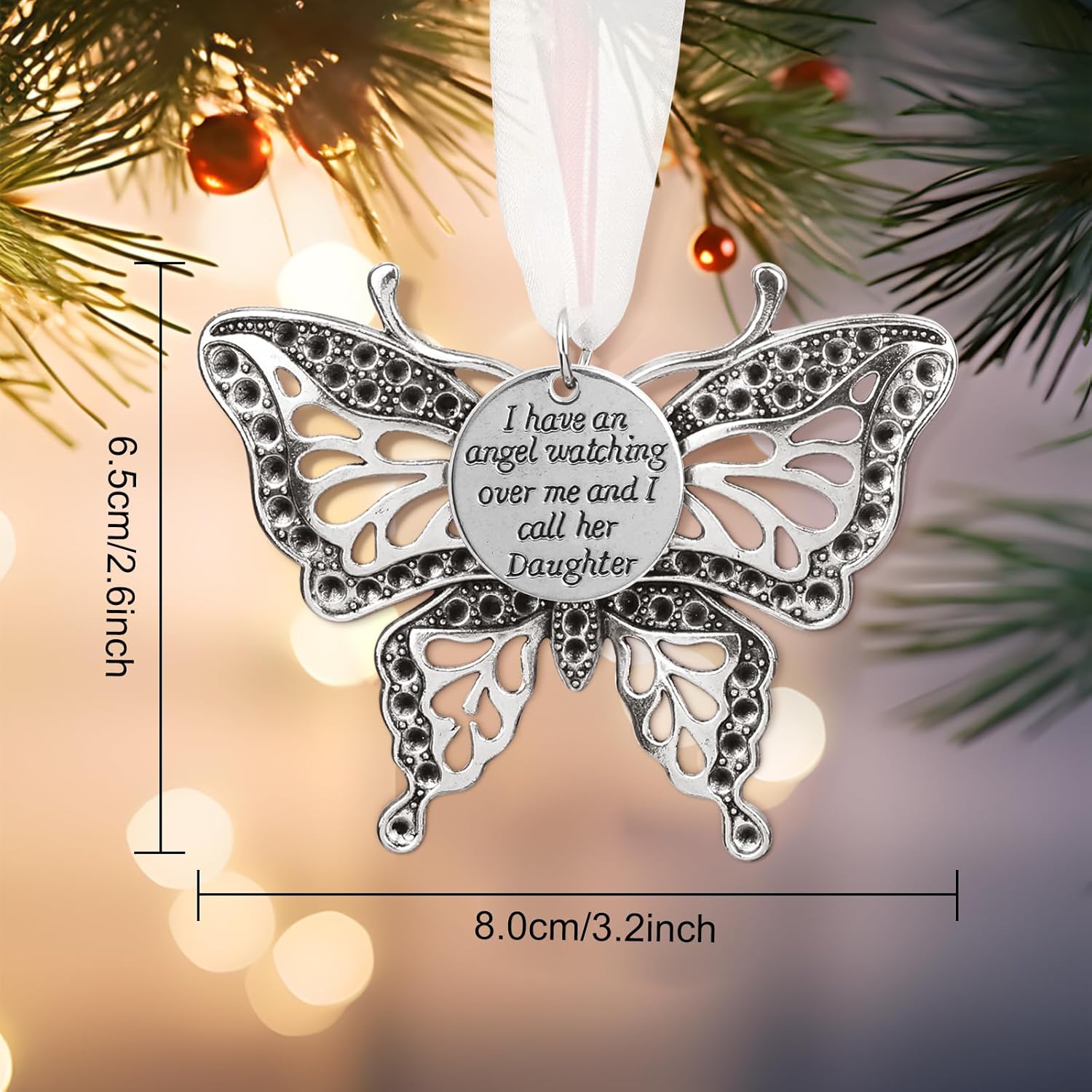 Memorial Christmas Ornament with Angel Wings for Women