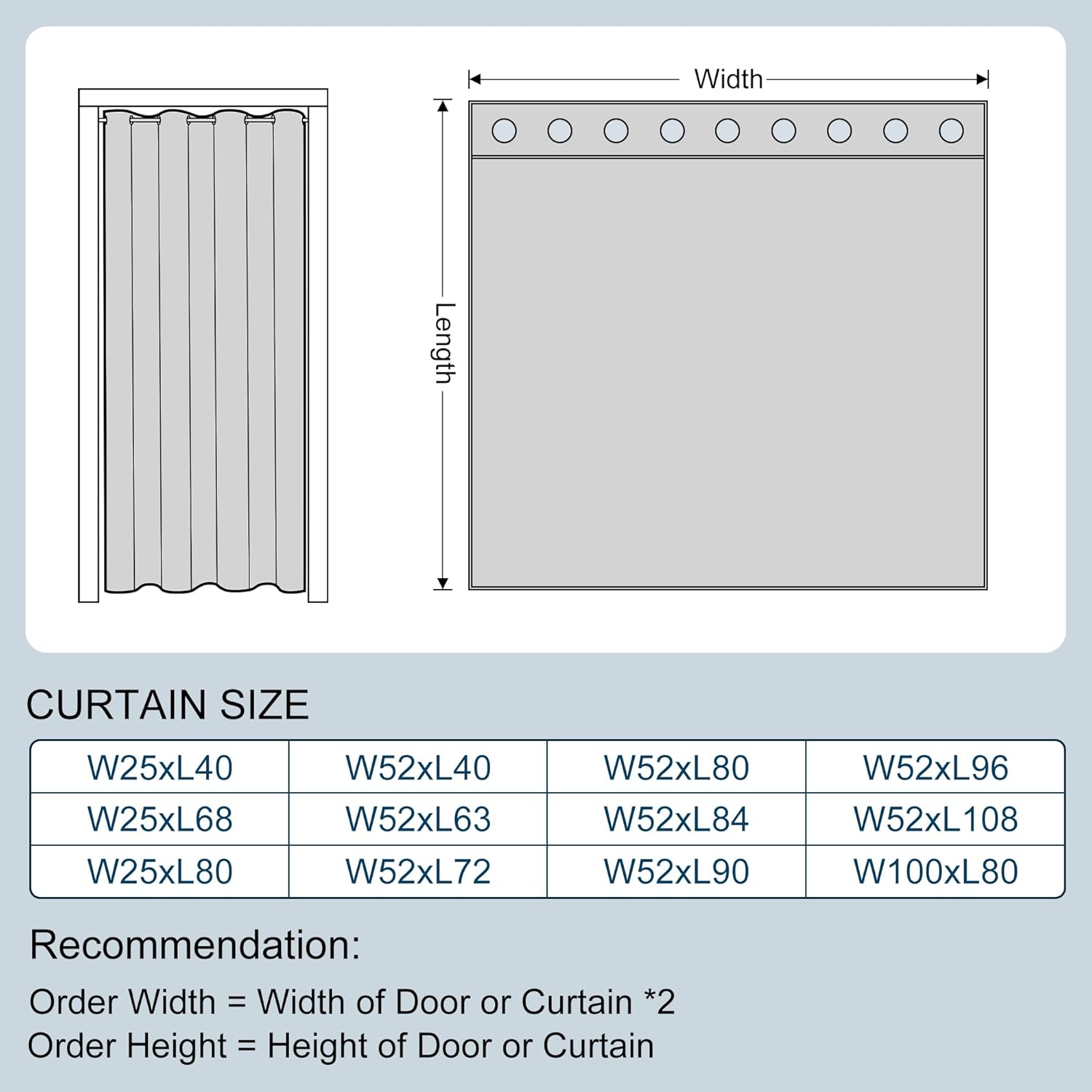 AOSKY Door Curtains for Privacy and Light Blocking