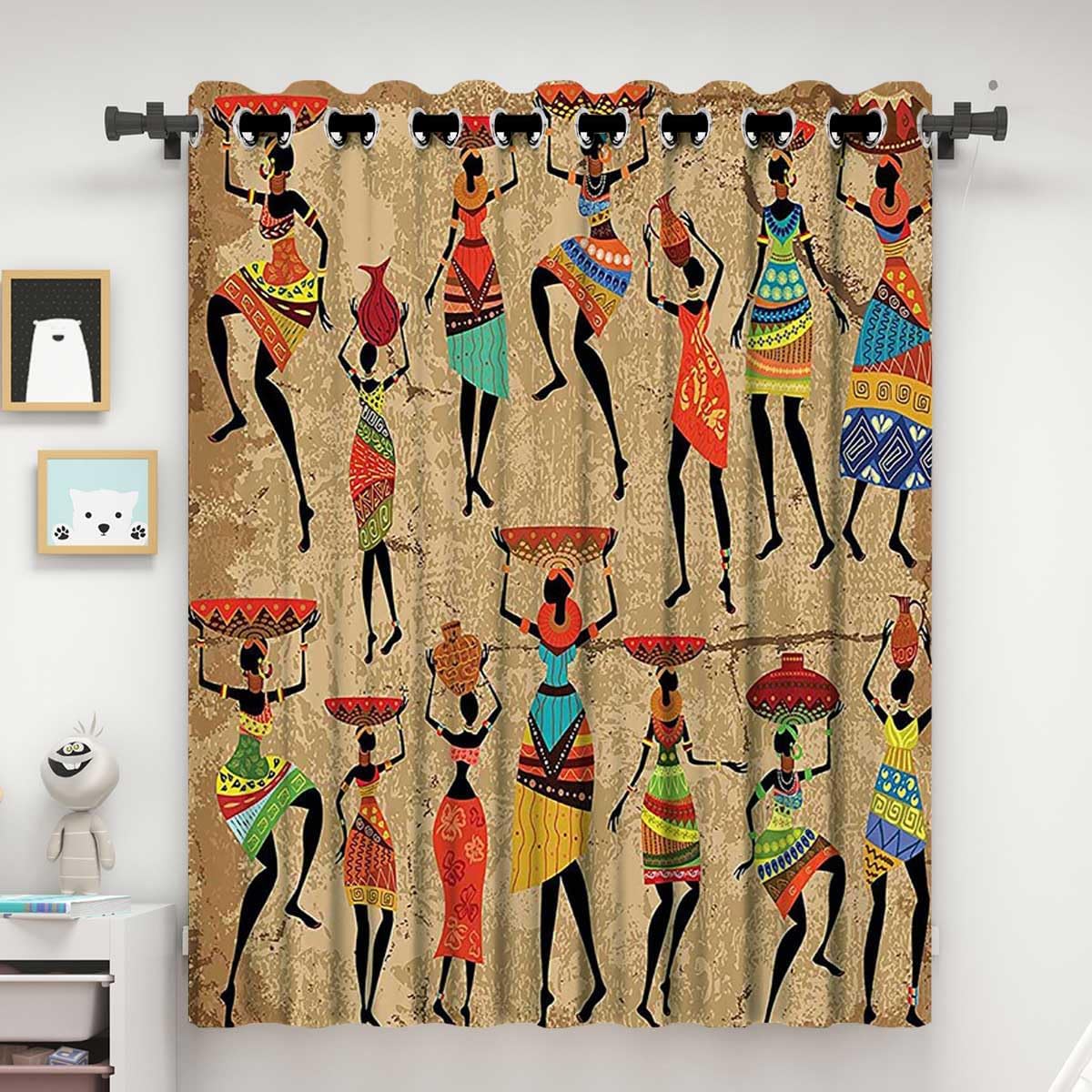 ZYMECH Bohemian Curtain Panel 47x787 Inches Dark Blackout