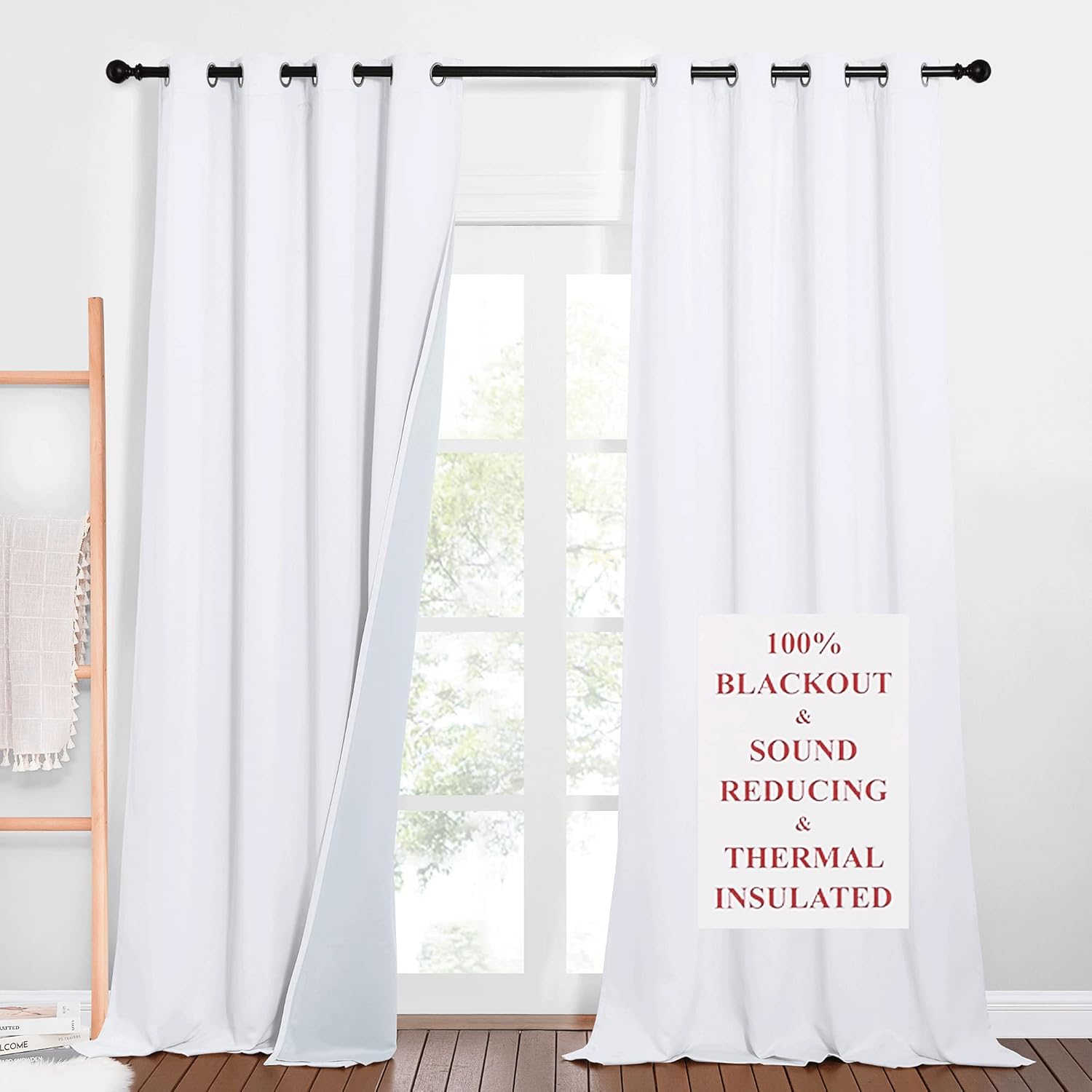 NICETOWN Noise Dampening Curtains for Large Window and Wall Divider