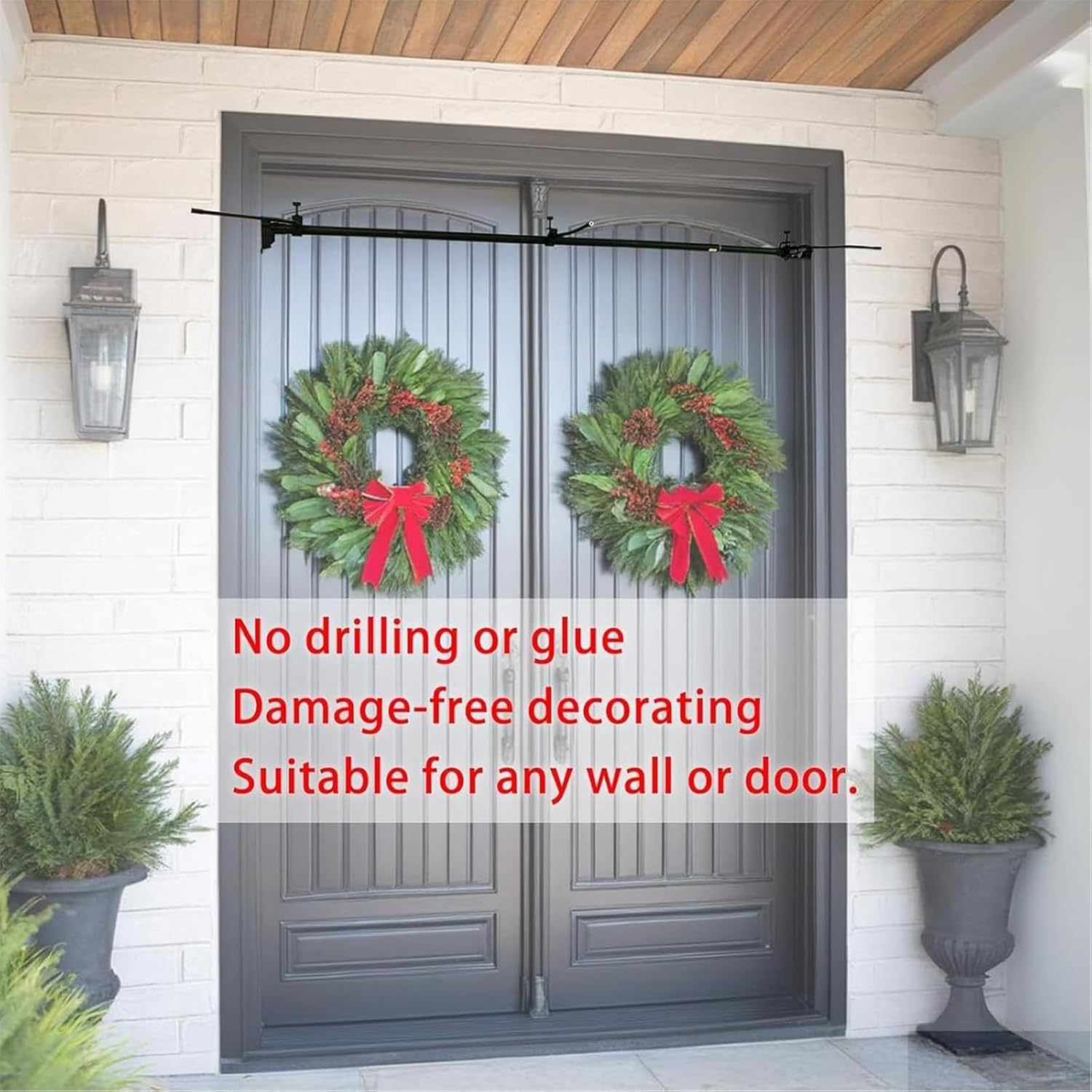 gifskiu Adjustable Door Garland Hanger 3 Sizes No Screws
