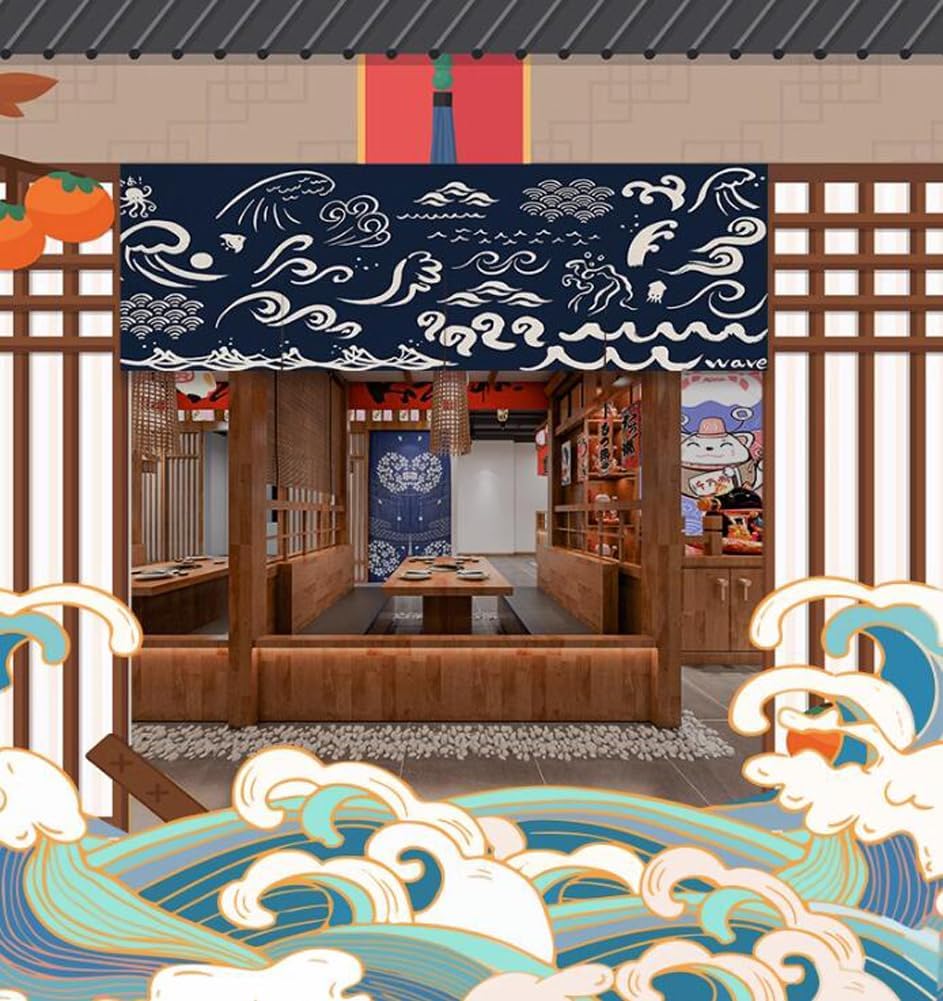 Japanese Sushi Bar Noren Curtain Panel