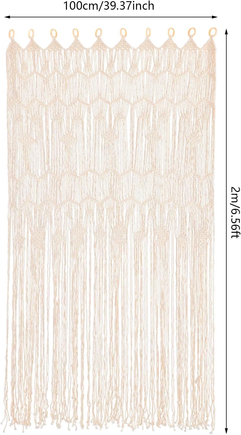 Macrame Curtain Room Divider 2 Panels 3937 x 7874 Inches