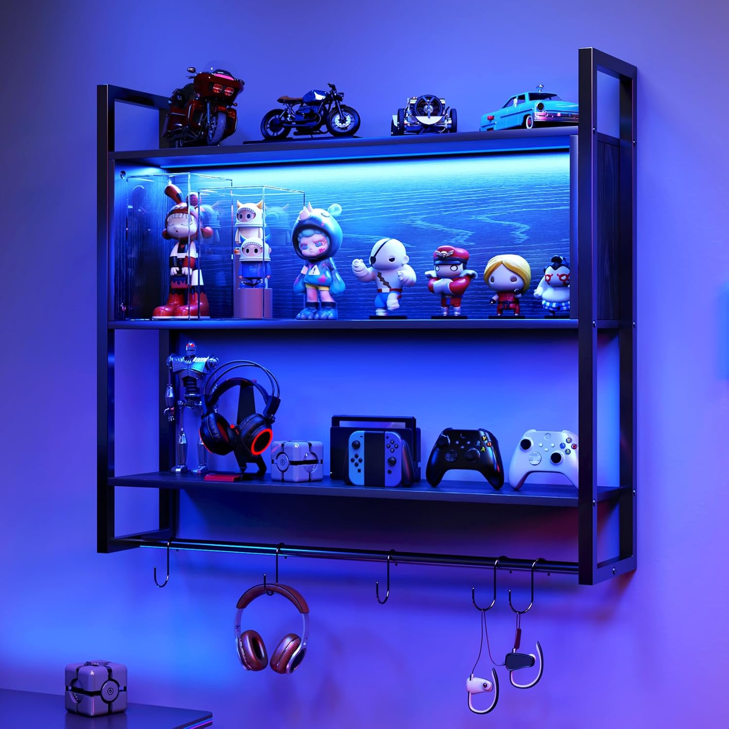 36 LED Gaming Floating Shelf with Adjustable Design