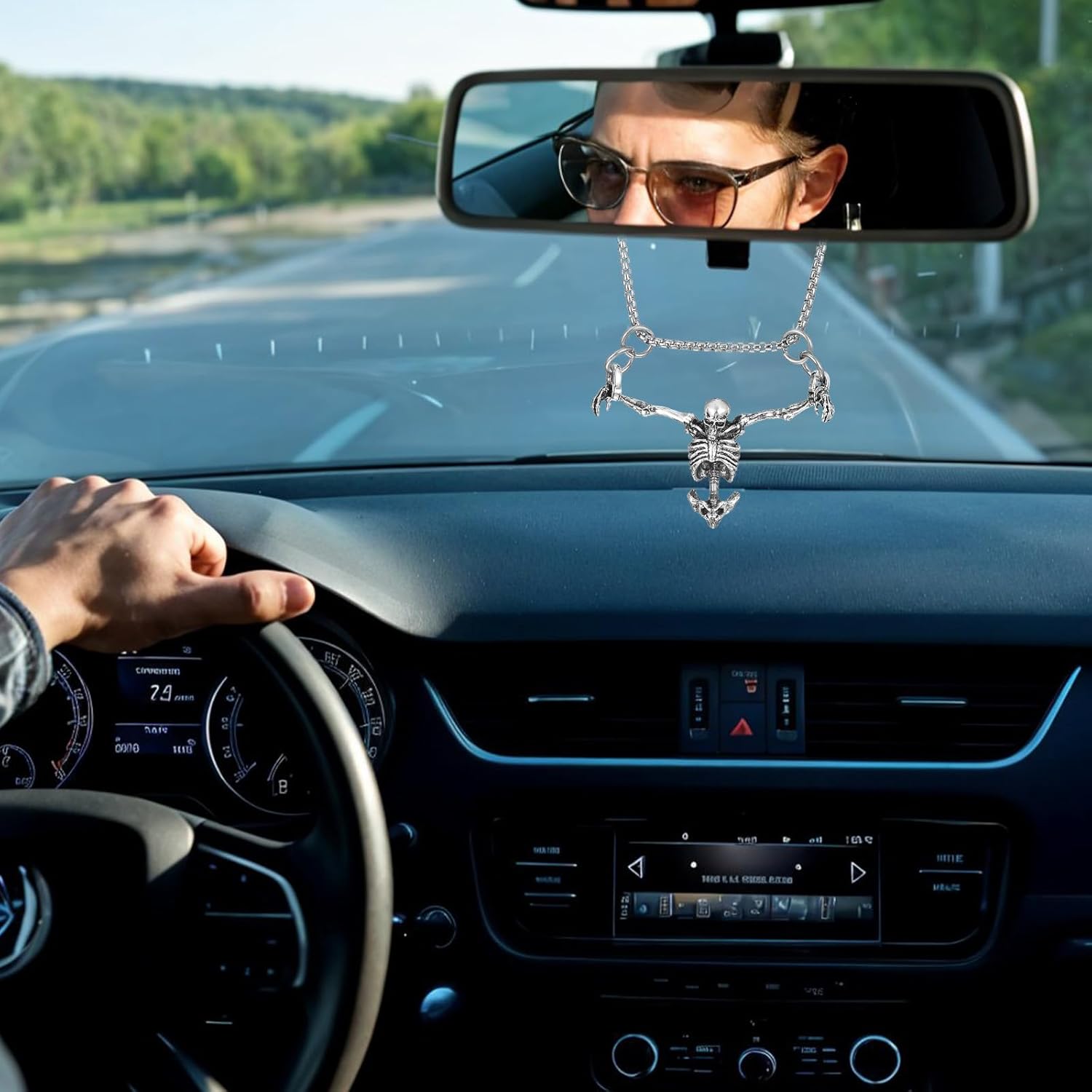 Gothic Skull Car Mirror Ornament Decor Accessory