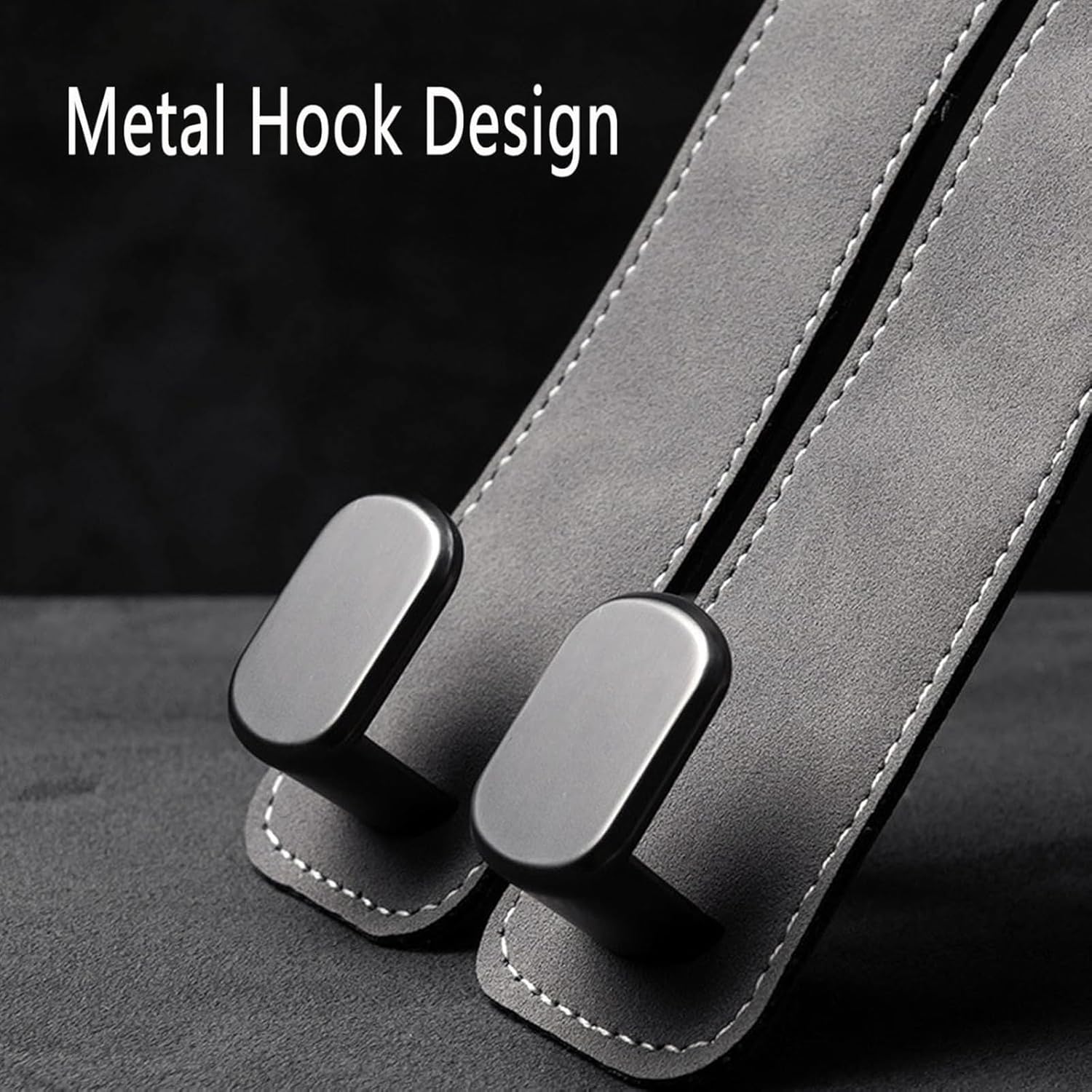 TwinHook Leather Car Headrest Hangers Brown 2